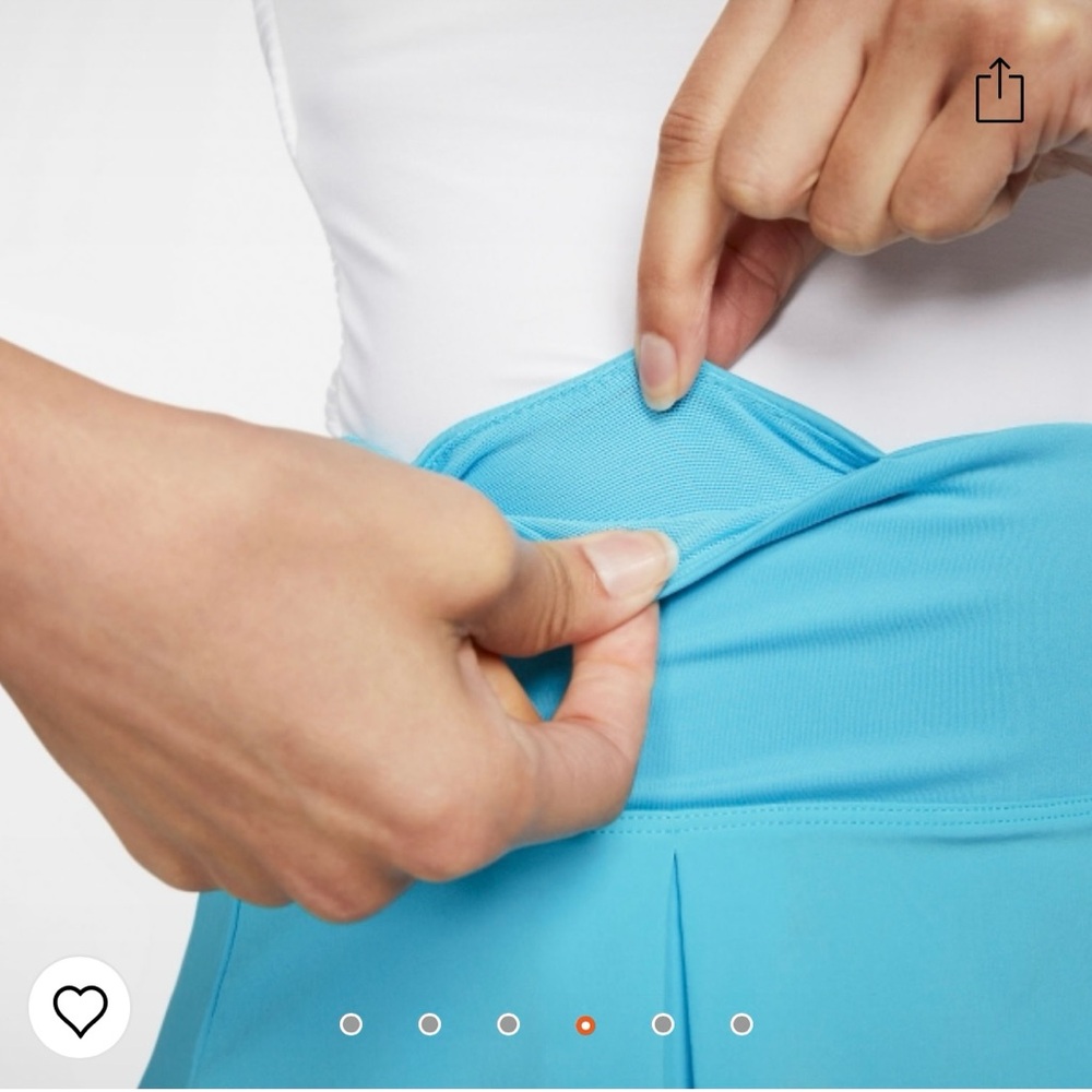 Nike Women's Match Dri Fit Light Blue Athletic Skirt - Picture 3 of 11